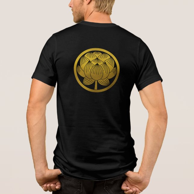 Japanisches Familienwappen-Lotus Tri-Blend Shirt (Rückseite)