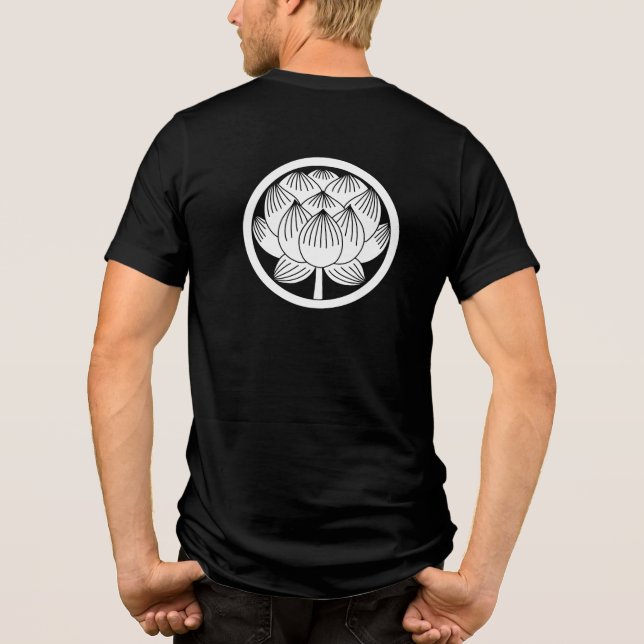 Japanisches Familienwappen-Lotus Tri-Blend Shirt (Rückseite)