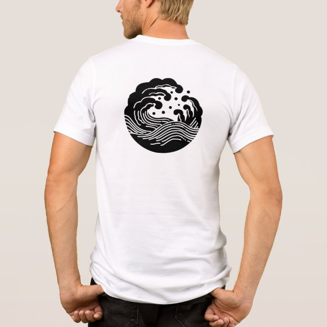 Japanisches Familienwappen-Wave Tri-Blend Shirt (Rückseite)