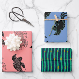 JAPANISCHES FISH WRAPPING PAPIER FLAT SHEET SET