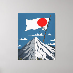 Japanisches Flag Travel Poster Leinwanddruck