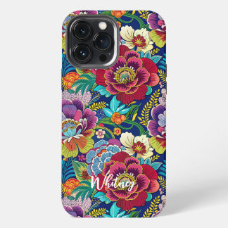 Japanisches florales Kimono-Muster Name iPhone 13 Pro Max Hülle