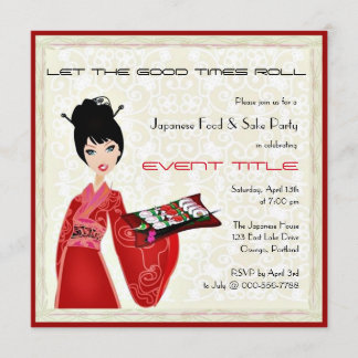 Japanisches Food Sushi Party Custom Einladung
