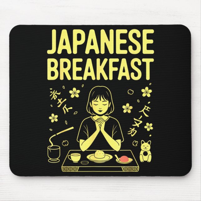 Japanisches Frühstück Zen Morgen Miso Reis Tee Gra Mousepad (Vorne)