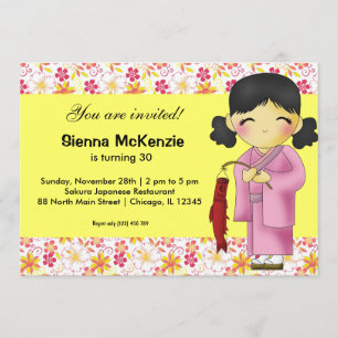 Japanisches Geburtstagsthema Einladung