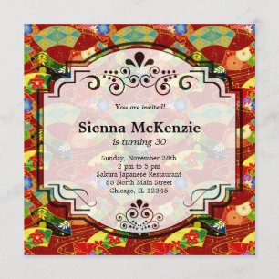 Japanisches Geburtstagsthema Einladung