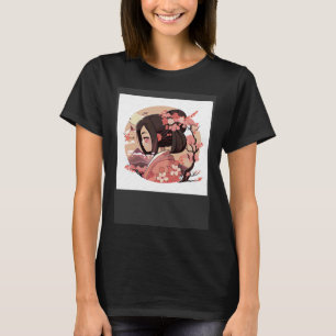 Japanisches Geisha-Mädchen Kirschblüten mit m T-Shirt