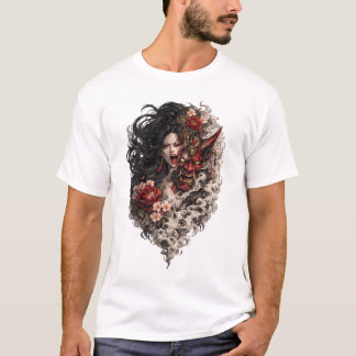 Japanisches Geisha-Tattoo-T-Shirt | Traditionelles T-Shirt