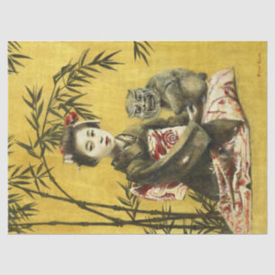 Japanisches Geisha- und Dämonen-Taschentuchpapier Seidenpapier