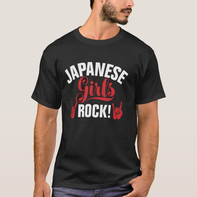 Japanisches Girls Rock Japanisches Langschläfchen  T-Shirt (Vorderseite)