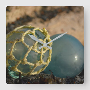 Japanisches Glasfischen Floß Quadratische Wanduhr