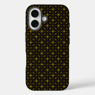 Japanisches Gold & Black Hanabishi Muster iPhone 16 Hülle