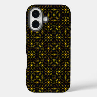 Japanisches Gold & Black Hanabishi Muster iPhone 16 Hülle