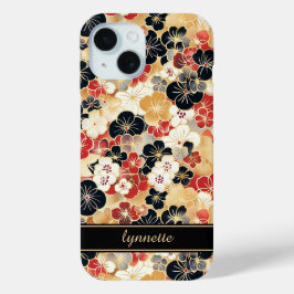 Japanisches Gold-Blumenmuster mit Monogramm Case-Mate iPhone Hülle