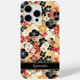 Japanisches Gold-Blumenmuster mit Monogramm Case-Mate iPhone Hülle