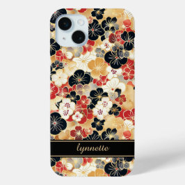 Japanisches Gold-Blumenmuster mit Monogramm Case-Mate iPhone Hülle