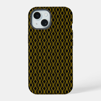Japanisches Gold- und Schwarz-Muster iPhone 15 Hülle