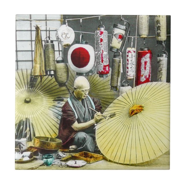 Japanisches Handwerker-Regenschirm-Hersteller-Nr. Fliese (Vorderseite)