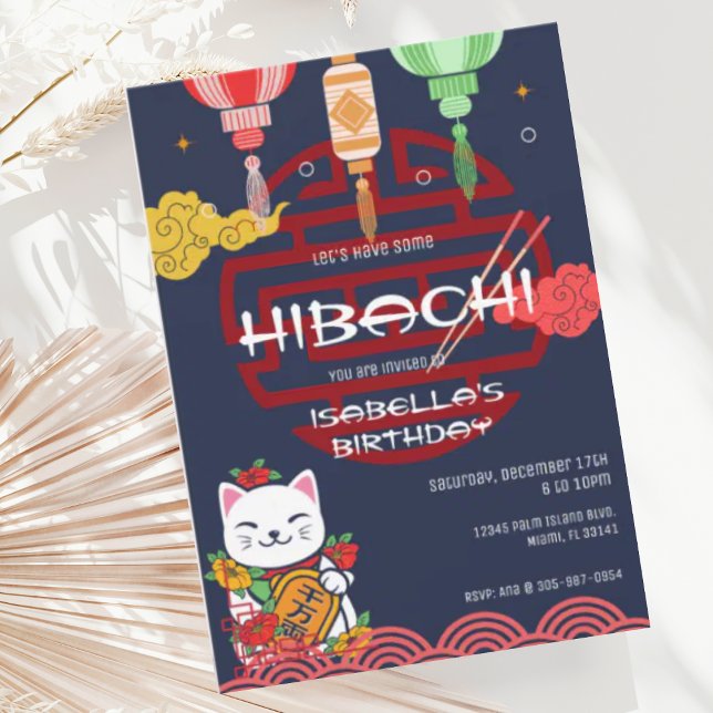 Japanisches Hibachi Dinner Party Geburtstag Einlad Einladung (Von Creator hochgeladen)