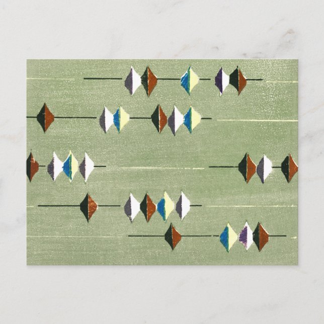 Japanisches Holzschnitt Textil Postkarte (Vorderseite)