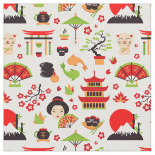 Japanisches Ikonenmuster Stoff