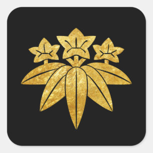 Japanisches Imitatgold Kamakura Minamoto Montag Quadratischer Aufkleber