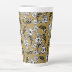 Japanisches Indigo-Goldkarpfen-Volksmuster Milchtasse