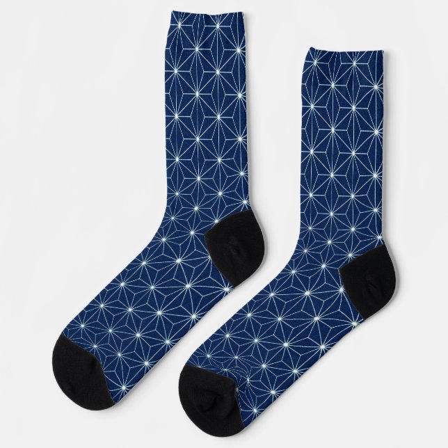 Japanisches Indigoblau Socken (Linkes Detail)