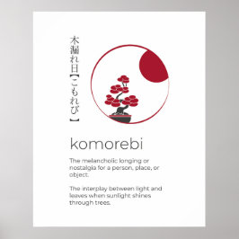 Japanisches Inspirationswort, Kunst der Komorebi-M Poster