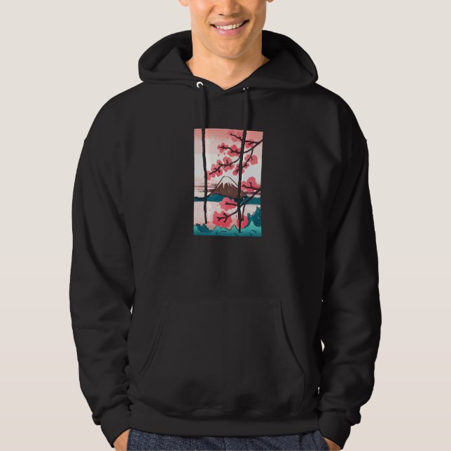 Japanisches Kanji Cherry Blossom Tokio Japan Natur Hoodie (Vorderseite)
