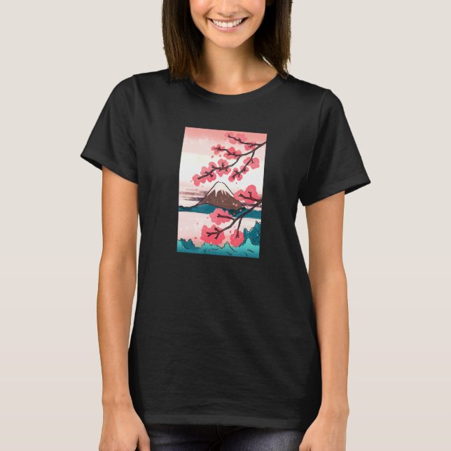 Japanisches Kanji Cherry Blossom Tokio Japan Natur T-Shirt (Vorderseite)