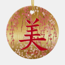 Japanisches Kanji für Beauty Keramik Ornament