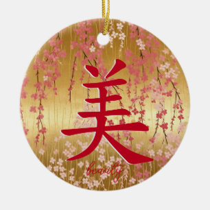 Japanisches Kanji für Beauty Keramik Ornament