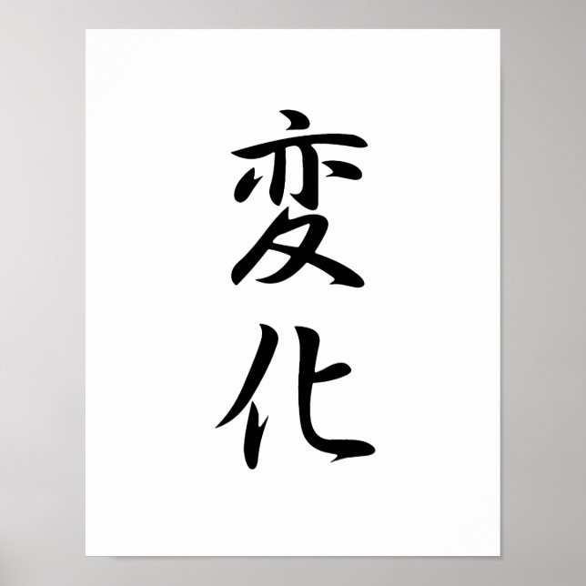 Japanisches Kanji für den Wandel - Henka Poster (Vorne)