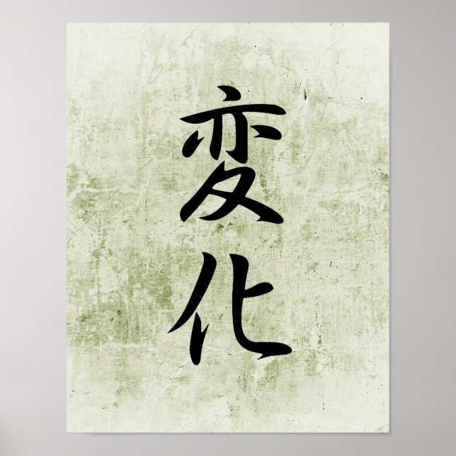 Japanisches Kanji für den Wandel - Henka Poster (Vorne)
