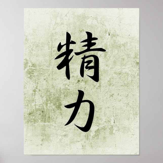 japanisches Kanji für Energie - Seiryoku Poster (Vorne)
