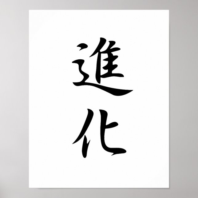 Japanisches Kanji für Evolution - Shinka Poster (Vorne)