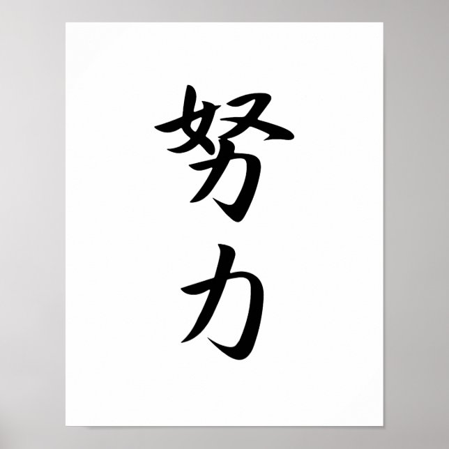 Japanisches Kanji für Fort - Douryoku Poster (Vorne)