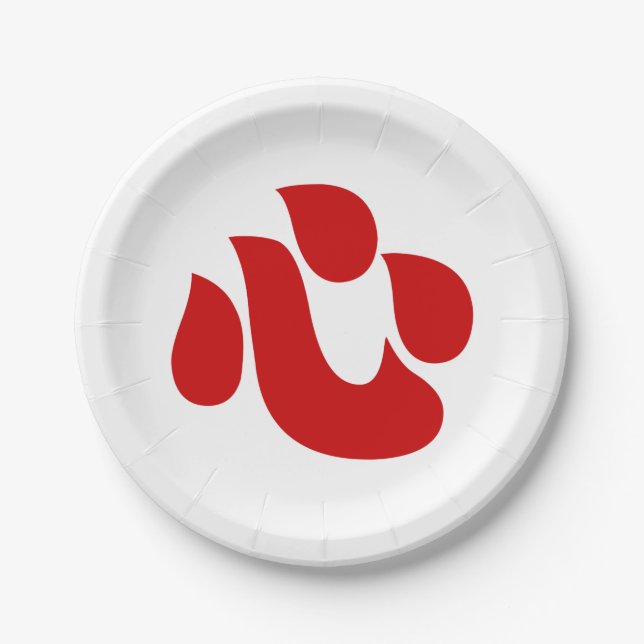 Japanisches Kanji Herzkraut 【Shin/Kokoro】 心 Pappteller (Vorderseite)