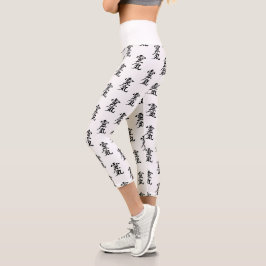 Japanisches Kanji Reiki Symbol Muster Capri Leggings