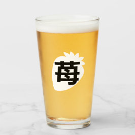 Japanisches Kanji Strawberry Glas