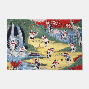 Japanisches Katzen Land, Utagawa Kunitoshi Fußmatte