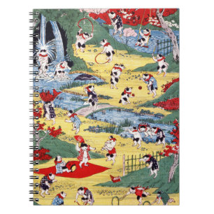 Japanisches Katzen Land, Utagawa Kunitoshi Notizblock