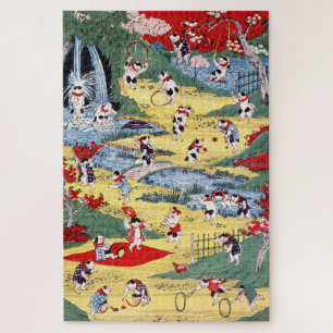 Japanisches Katzen Land, Utagawa Kunitoshi Puzzle