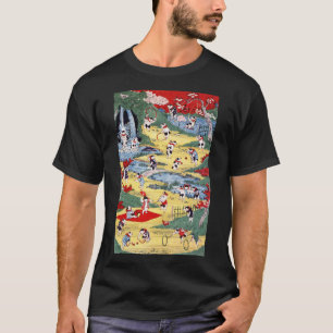 Japanisches Katzen Land, Utagawa Kunitoshi T-Shirt