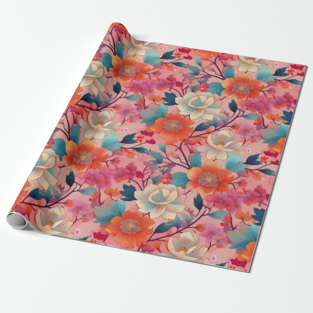 Japanisches Kimono-Fabric-Wrapping Paper Geschenkpapier (Ungerollt)