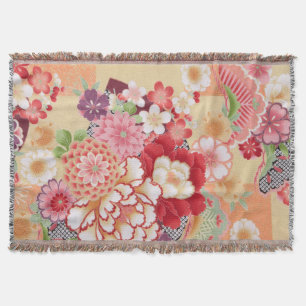 Japanisches KIMONO Gewebe, Blume Decke
