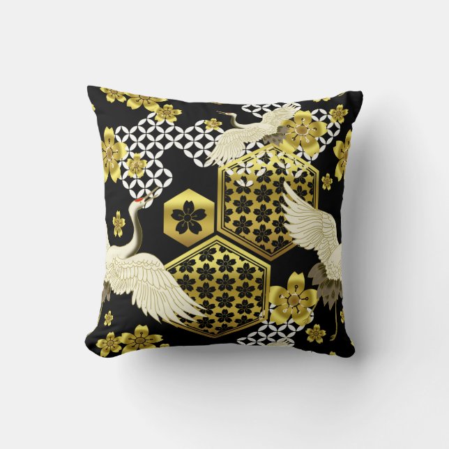 Japanisches Kimono-Gewebe redete Dekorkissen an Kissen (Vorderseite)