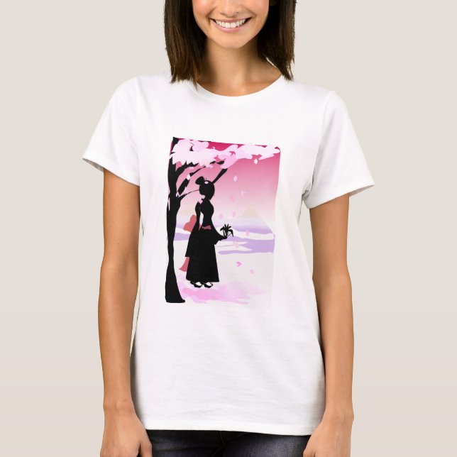 Japanisches Kimono-Mädchen T-Shirt (Vorderseite)