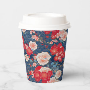 japanisches Kimono-Muster Pappbecher